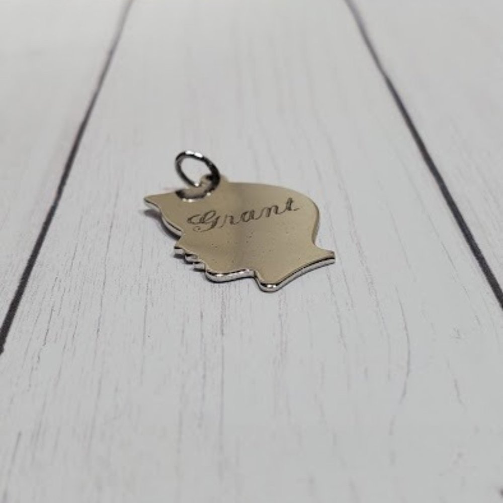 Vintage ACo Sterling Boy Profile Charm Engraved